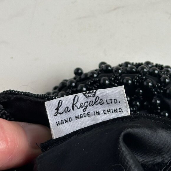 La Regale Ltd. Black Beaded Drawstring Evening Bag - Picture 7 of 10